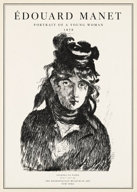 Édouard Manet Portrait of a Young Woman I No1 - Póster