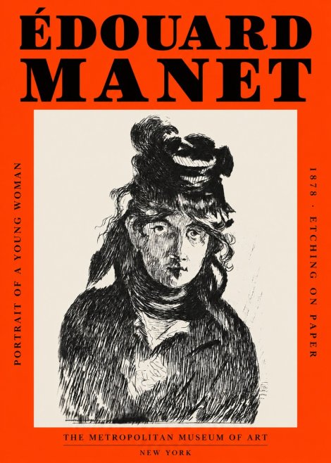 Édouard Manet Portrait of a Young Woman I No2 - Póster