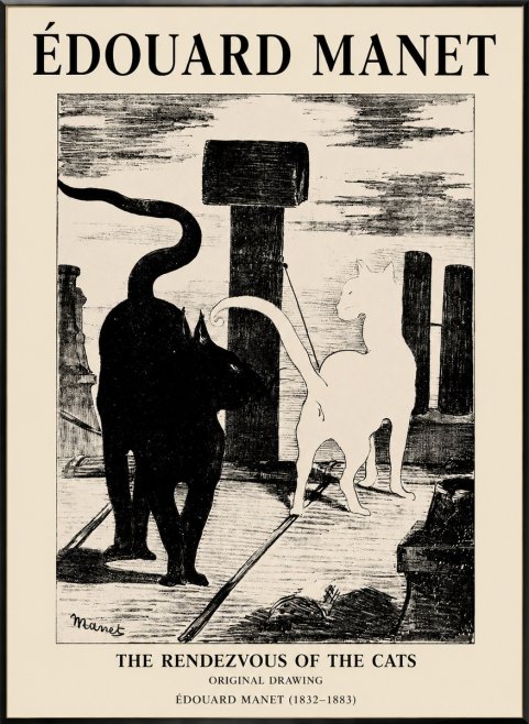 Édouard Manet The Rendezvous of the Cats No1 - Póster