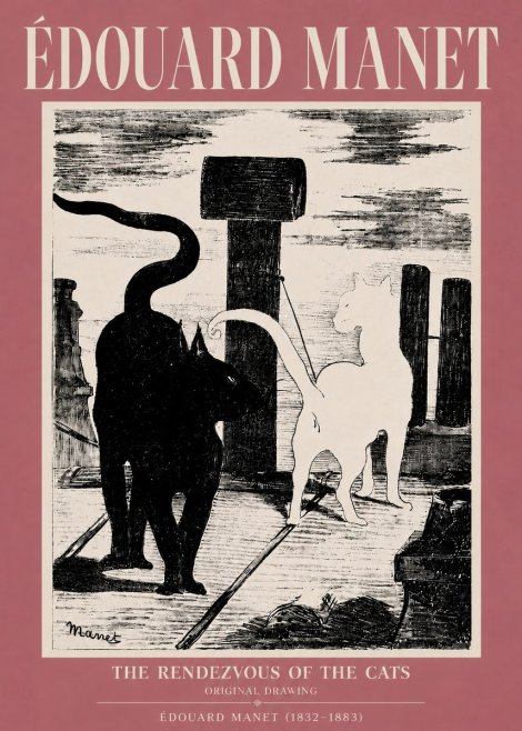 Édouard Manet The Rendezvous of the Cats No5 - Póster