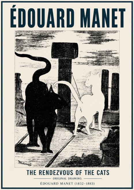 Édouard Manet The Rendezvous of the Cats No6 - Póster