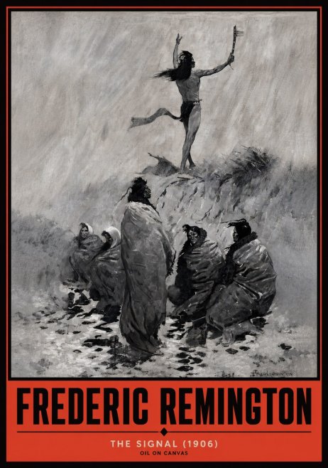 Frederic Remington The Signal No2 - Póster