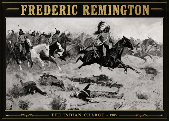 Frederic Remington The Indian Charge No5 - Póster