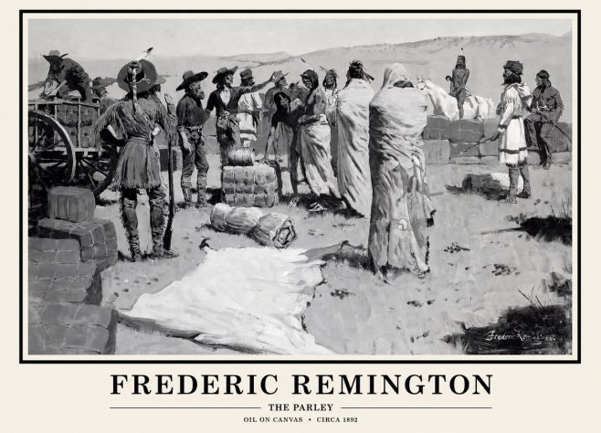 Frederic Remington The Parley No1 - Póster