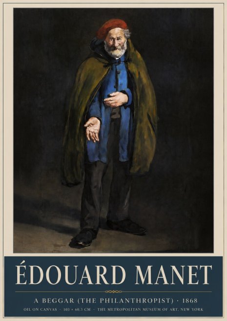 Édouard Manet A Beggar (the Philanthropist) No3 - Póster