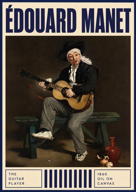Édouard Manet The Guitar Player No3 - Póster
