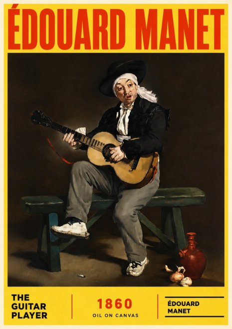 Édouard Manet The Guitar Player No6 - Póster