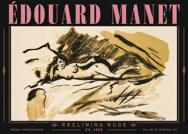 Édouard Manet Reclining Nude No6 - Póster