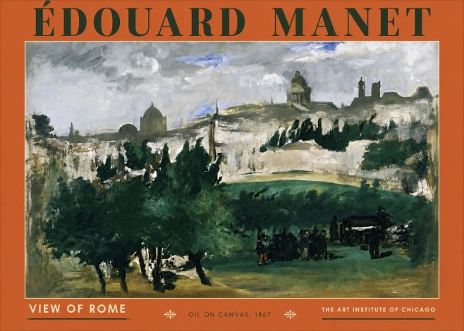 Édouard Manet View of Rome No6 - Póster