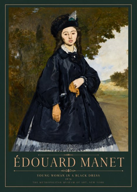 Édouard Manet Young Woman in a Black Dress No3 - Póster