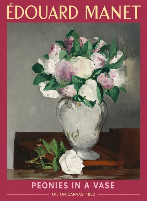 Édouard Manet Peonies in a Vase No2 - Póster