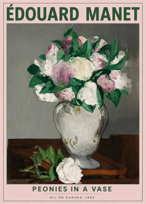 Édouard Manet Peonies in a Vase No4 - Póster