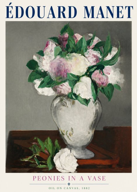 Édouard Manet Peonies in a Vase No5 - Póster