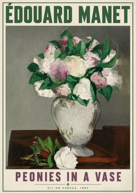 Édouard Manet Peonies in a Vase No6 - Póster
