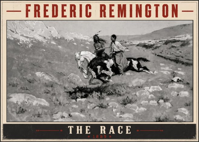 Frederic Remington The Race II No5 - Póster