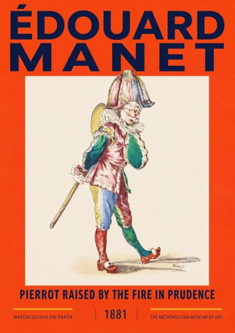 Édouard Manet Pierrot Raised by the Fire in Prudence No2 - Póster