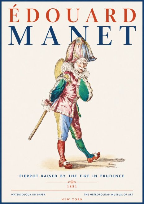 Édouard Manet Pierrot Raised by the Fire in Prudence No5 - Póster