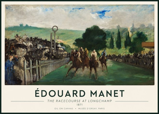 Édouard Manet The Racecourse at Longchamp No1 - Póster