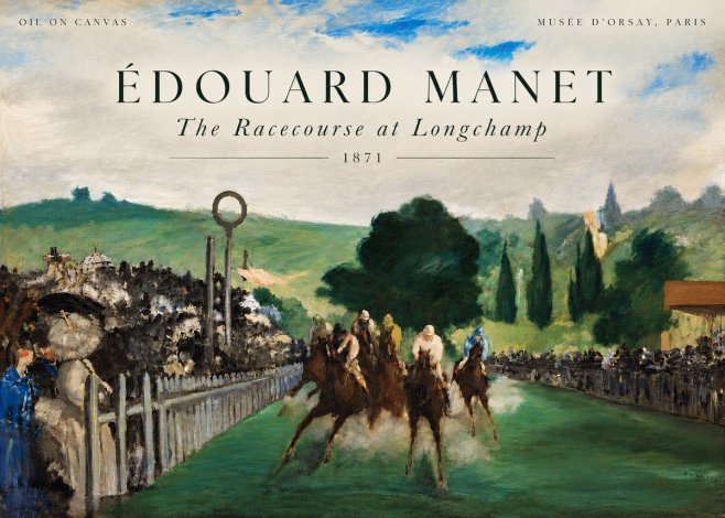 Édouard Manet The Racecourse at Longchamp No6 - Póster