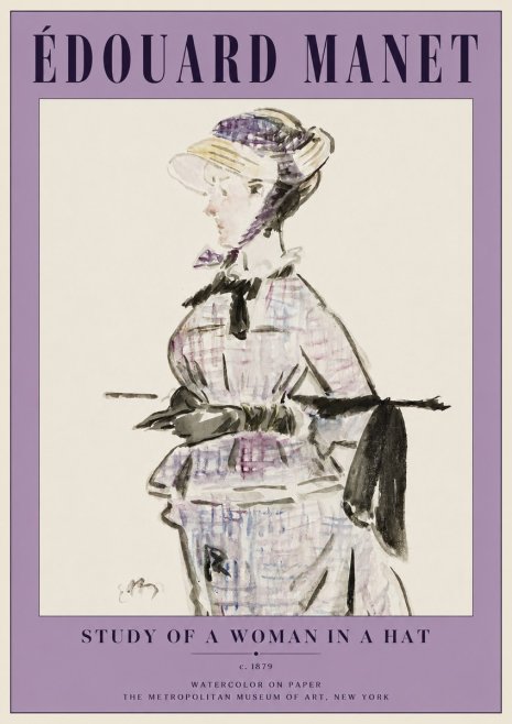 Édouard Manet Study of a Woman in a Hat No2 - Póster