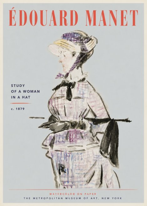 Édouard Manet Study of a Woman in a Hat No6 - Póster