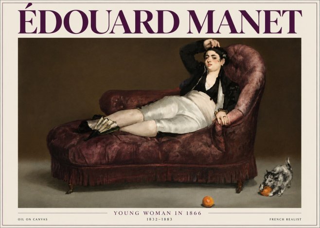 Édouard Manet Young Woman in 1866 No4 - Póster