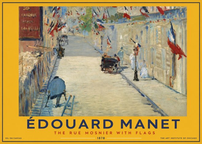 Édouard Manet The Rue Mosnier with Flags No2 - Póster