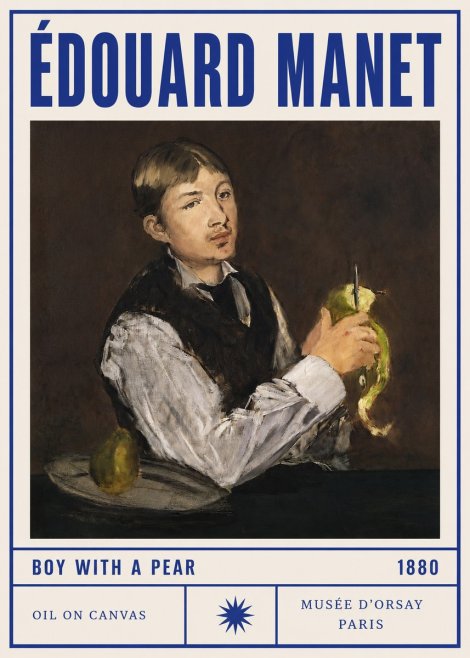 Édouard Manet Boy with a Pear No3 - Póster