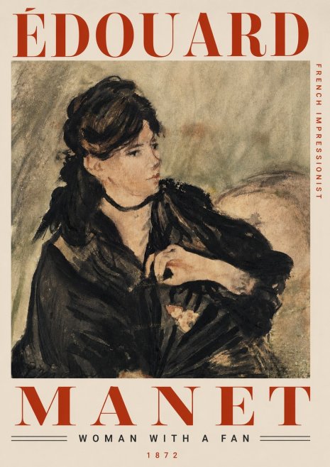 Édouard Manet Woman with a Fan No5 - Póster