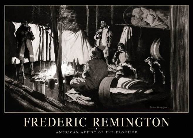Frederic Remington A Trapper's Camp No1 - Póster