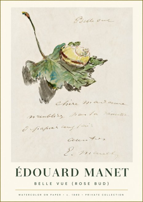 Édouard Manet A Rosebud with Leaf No2 - Póster
