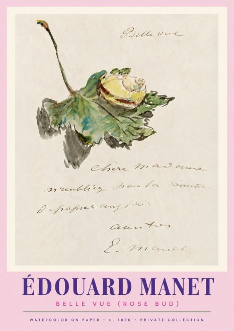 Édouard Manet A Rosebud with Leaf No4 - Póster