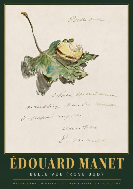 Édouard Manet A Rosebud with Leaf No5 - Póster