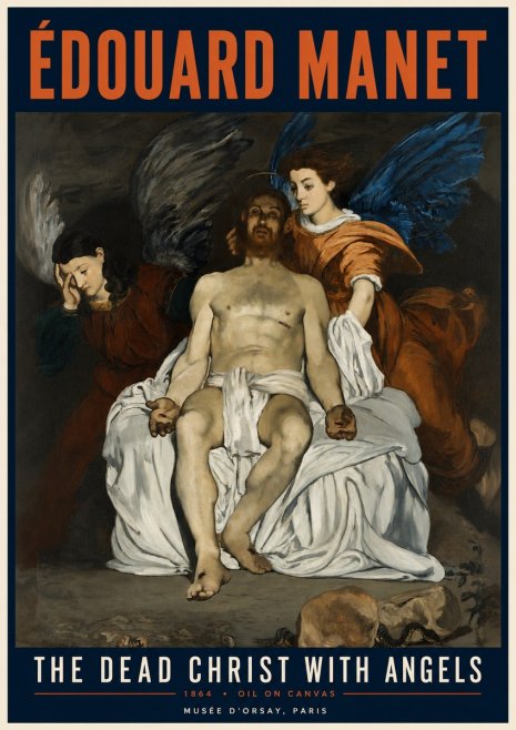 Édouard Manet The Dead Christ with Angels No4 - Póster