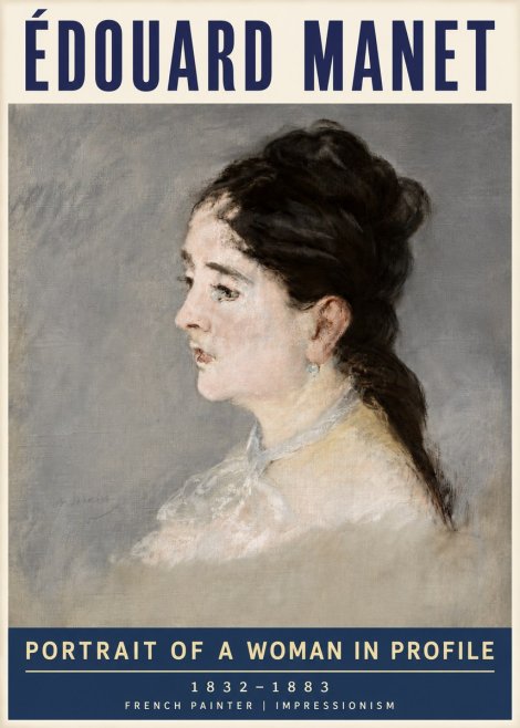 Édouard Manet Portrait of a Woman in Profile No6 - Póster
