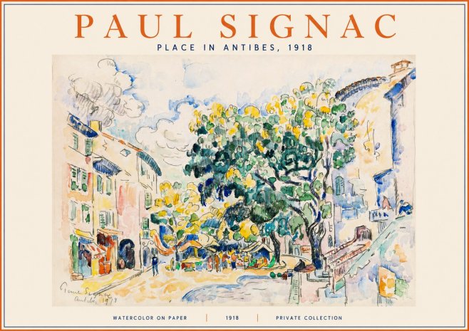 Signac Place in Antibes, 1918 No2 - Póster