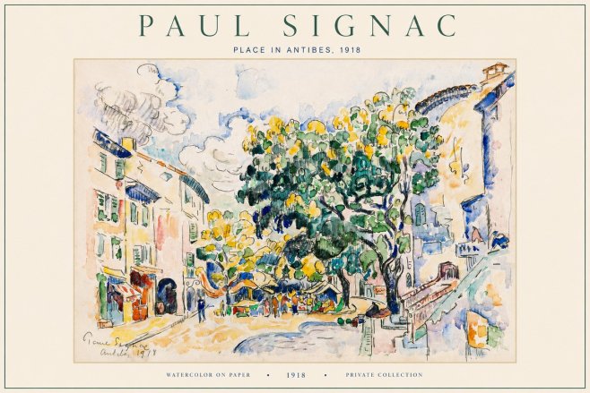 Signac Place in Antibes, 1918 No3 - Póster