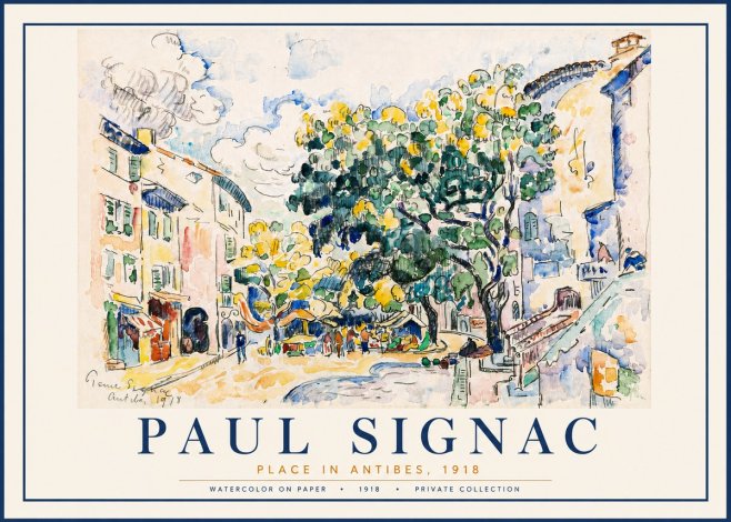 Signac Place in Antibes, 1918 No5 - Póster