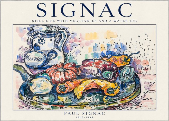 Signac Still Life with Vegetables and a Water Jug No1 - Póster