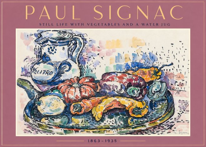 Signac Still Life with Vegetables and a Water Jug No2 - Póster