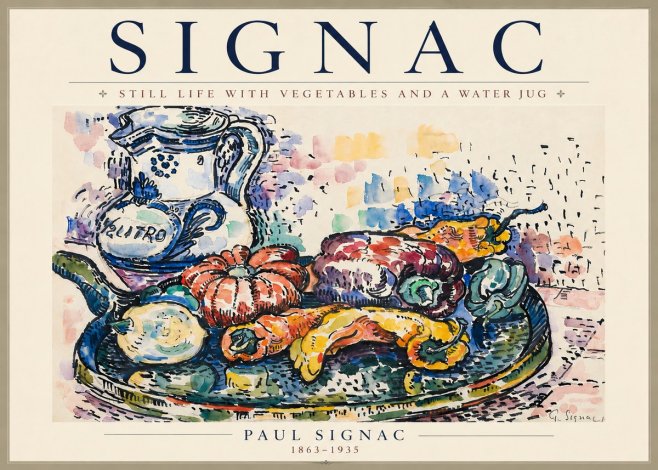 Signac Still Life with Vegetables and a Water Jug No4 - Póster
