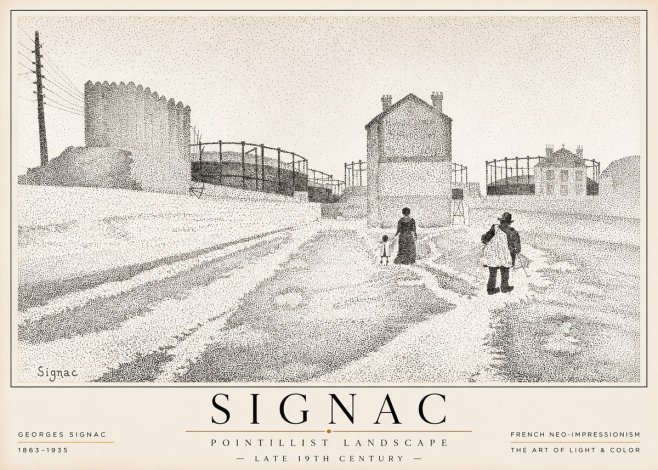 Signac Pointillist Landscape No1 - Póster