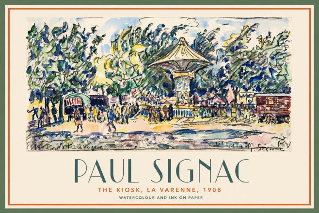 Signac The Kiosk, La Varenne, 1908 No2 - Póster