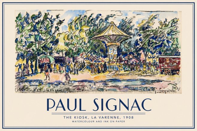 Signac The Kiosk, La Varenne, 1908 No3 - Póster