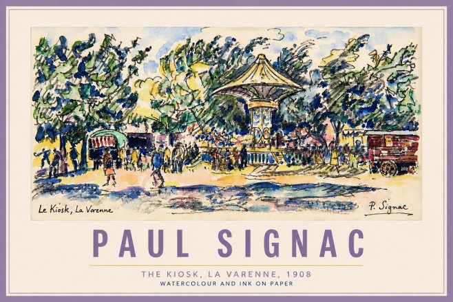 Signac The Kiosk, La Varenne, 1908 No6 - Póster