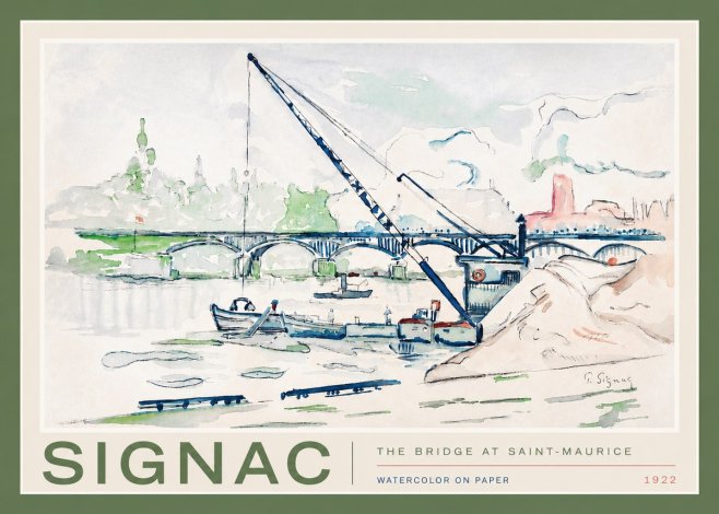 Signac The Bridge at Saint-maurice No4 - Póster