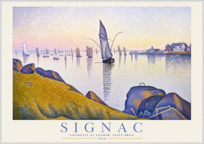 Signac Sailboats at Anchor, Saint-briac No4 - Póster