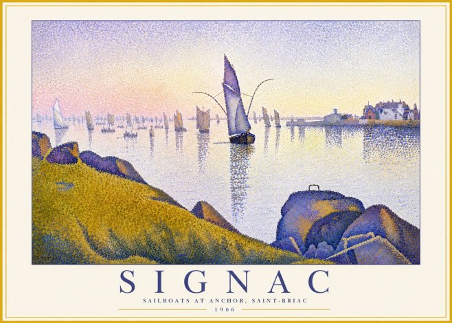 Signac Sailboats at Anchor, Saint-briac No6 - Póster