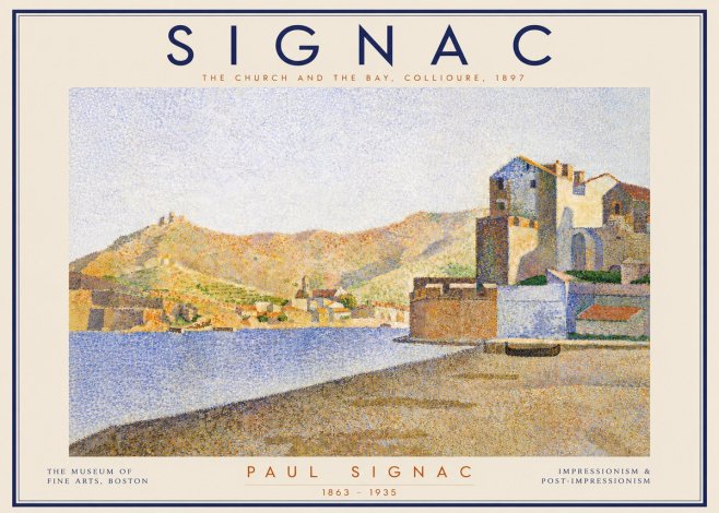 Signac Collioure - the Church and the Bay No4 - Póster