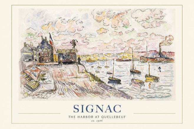 Signac The Harbor at Quellebeuf No1 - Póster